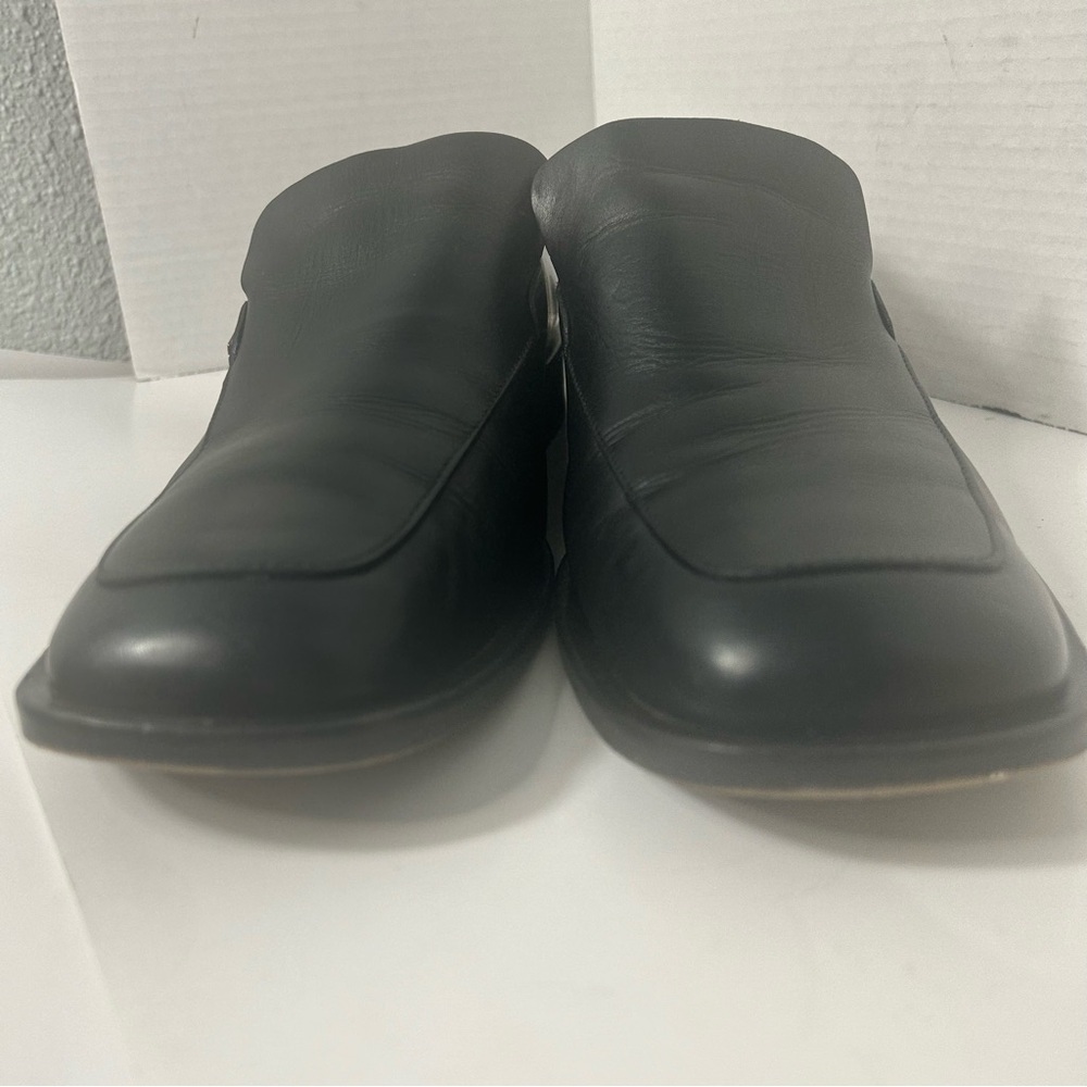 Authentic GUCCI Men’s Leather Loafers Black Luxury Silver Logo 10.5E/44.5 - Picture 6 of 8